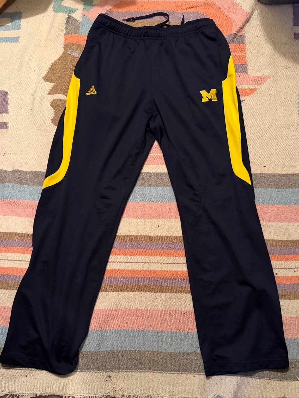 MICHIGAN WOLVERINES ADIDAS CLIMALITE Track Pants Men’s SZ MEDIUM National Champs